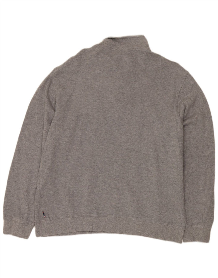 Maglione da uomo con zip e collo IZOD grande in cotone grigio