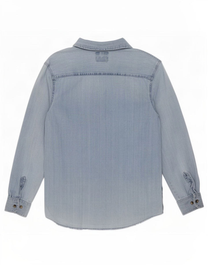Camicia di jeans da uomo Wrangler in cotone blu medio