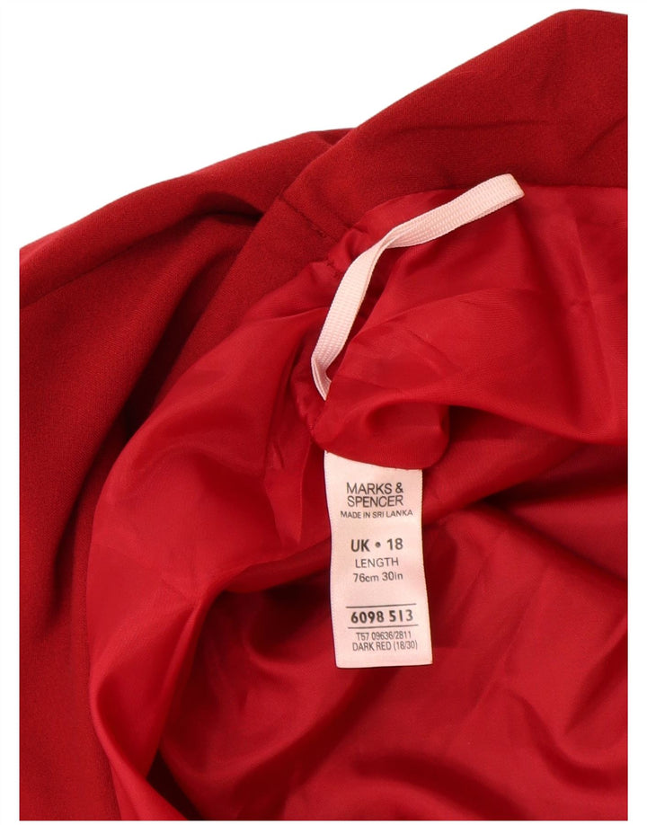 Gonna a trapezio da donna Marks & Spencer UK 18 XL W38 poliestere rosso