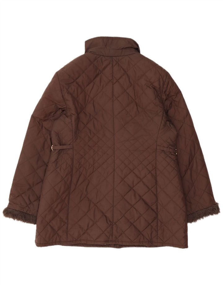Giacca trapuntata da donna Marks & Spencer UK 16 grande poliestere marrone
