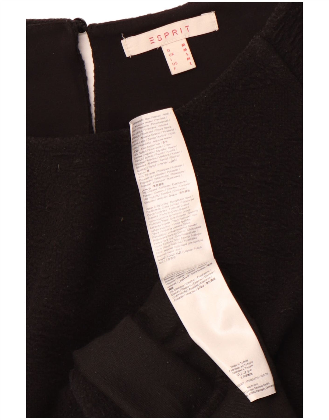 Abito a trapezio da donna ESPRIT UK 12 cotone nero medio