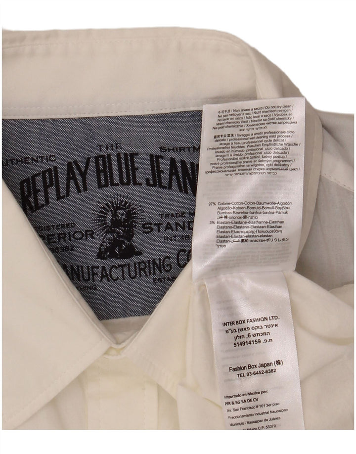 REPLAY Camicia Uomo Cotone Medio Bianco