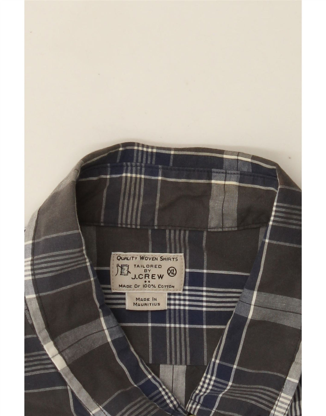 Camicia da uomo J. CREW XL in cotone a quadri grigi