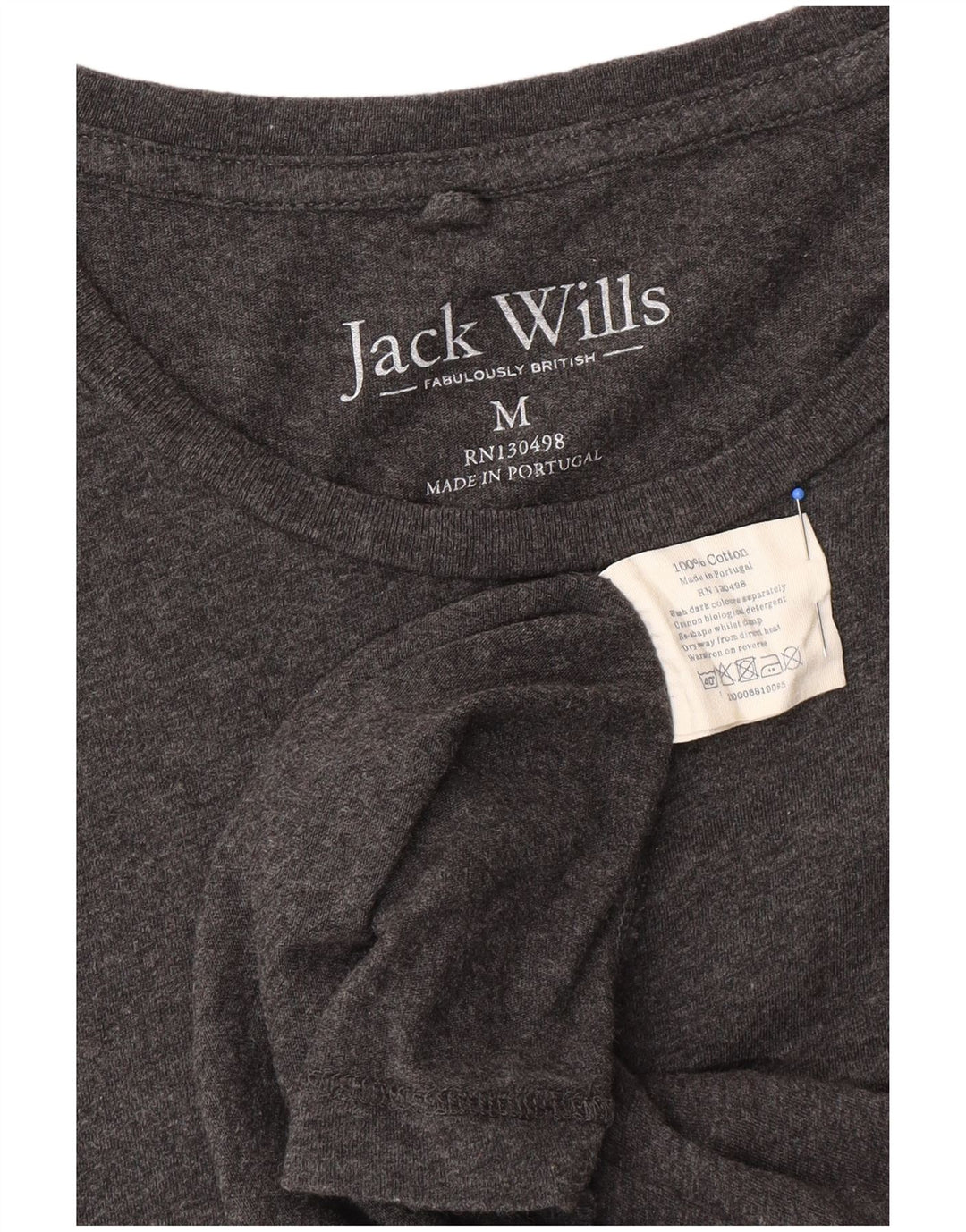 JACK WILLS Mens T-Shirt Top Medium Grey Cotton