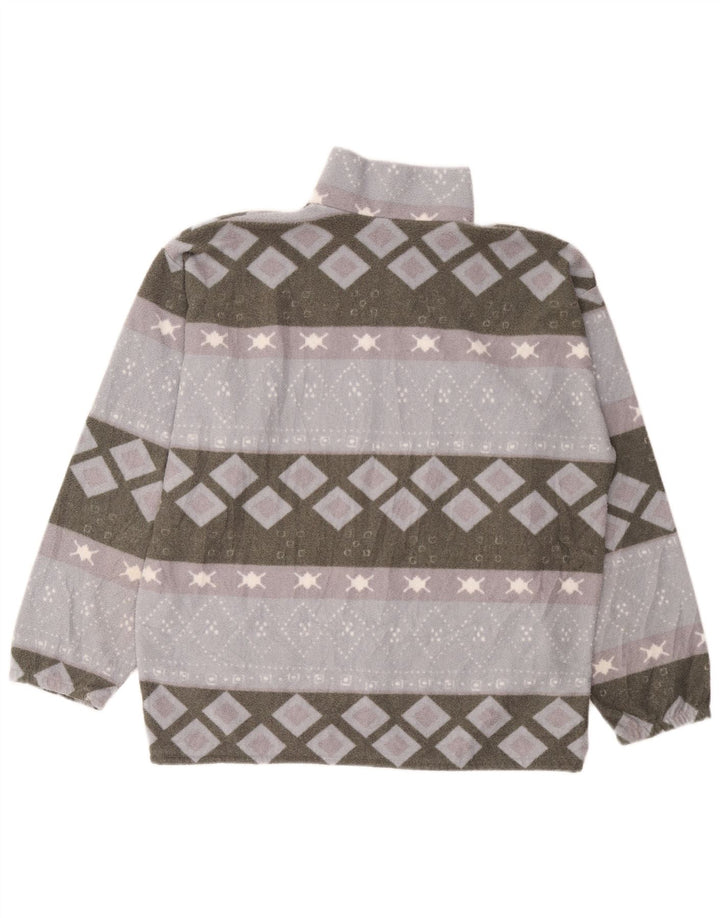 Giacca in pile da uomo VINTAGE UK 40 grande grigio geometrico
