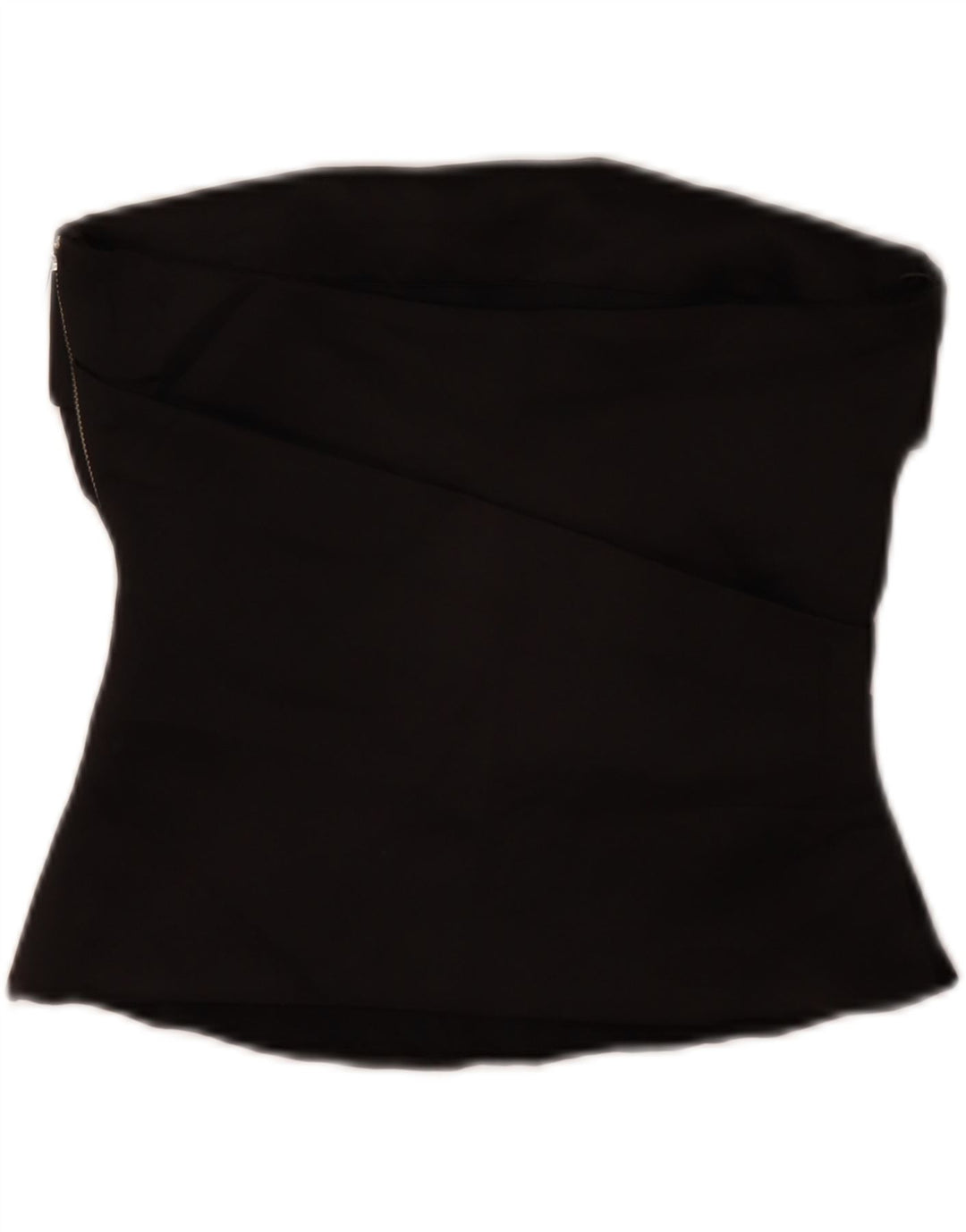Top corto senza spalline da donna Zara UK 10 piccolo poliestere nero