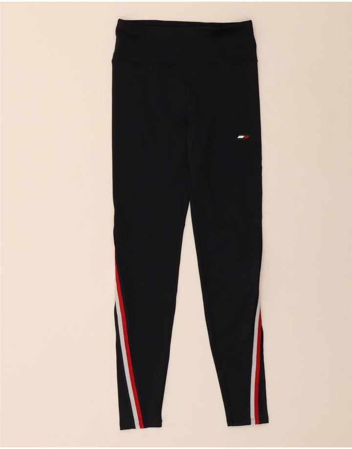 TOMMY HILFIGER Womens Leggings UK 6 XS Black Colourblock Polyester Vintage Tommy Hilfiger and Second-Hand Tommy Hilfiger from Messina Hembry 