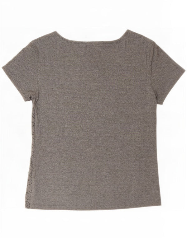 T-shirt grafica da donna Armani Jeans Top IT 44 Cuore di cotone grigio medio