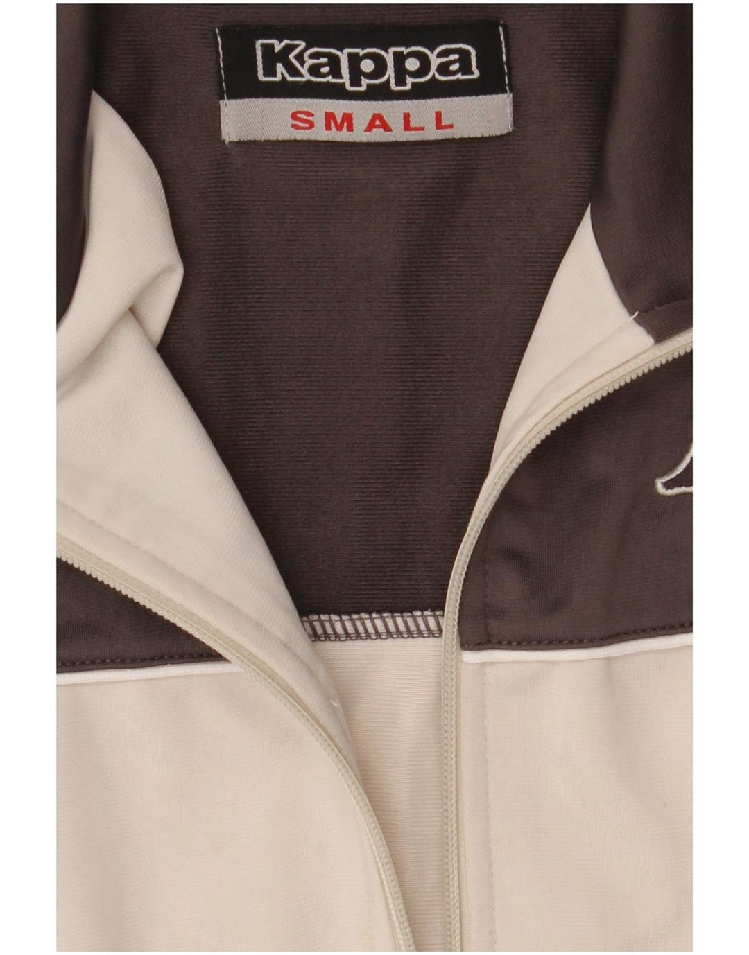 Giacca da tuta da uomo Kappa Small in poliestere color block bianco sporco
