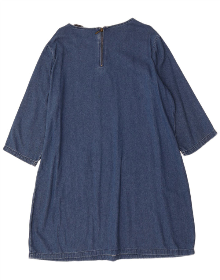 Abito in denim oversize con maniche a 3/4 da donna Marks & Spencer UK 16 grande blu