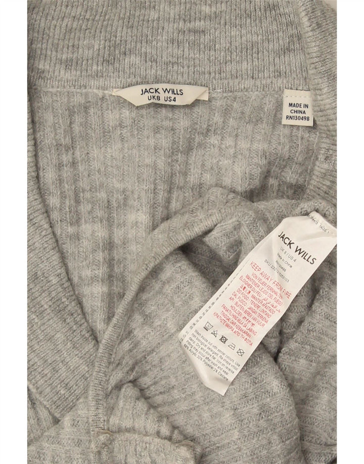 Body a maniche lunghe da donna Jack Wills UK 8 piccolo acrilico grigio