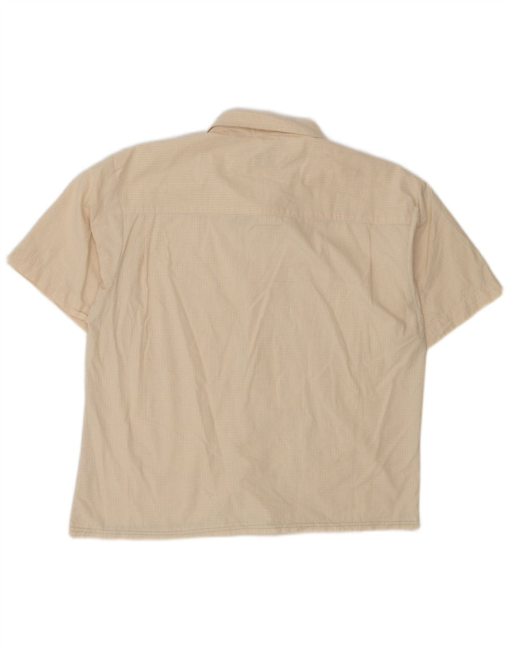Camicia a maniche corte da uomo Izod 2XL in cotone a quadretti beige