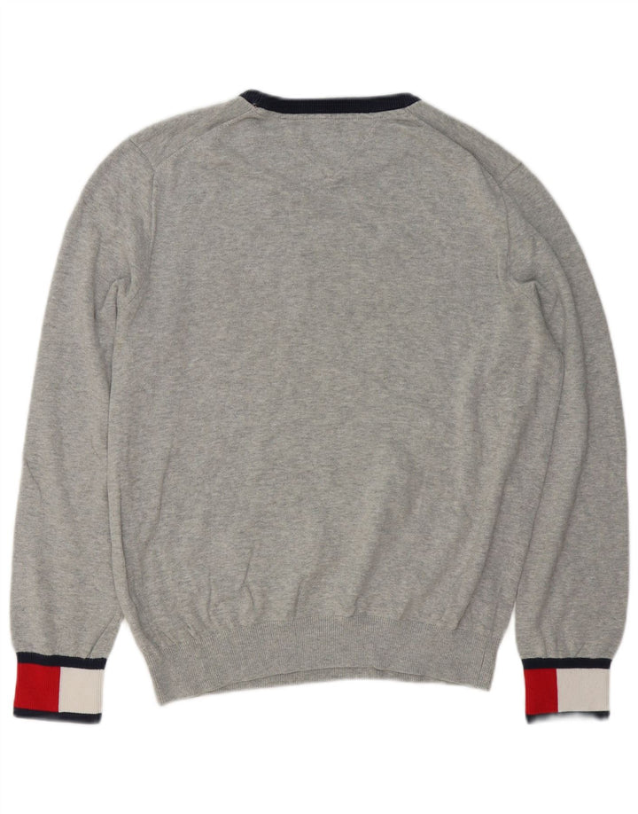 TOMMY HILFIGER Maglione maglione girocollo da uomo grigio medio color block