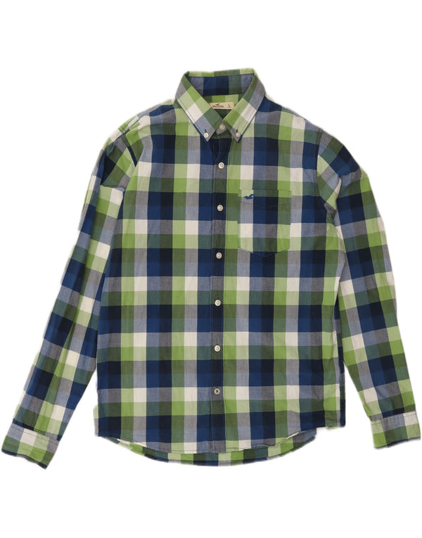 Camicia Hollister da uomo grande in cotone a quadri multicolore