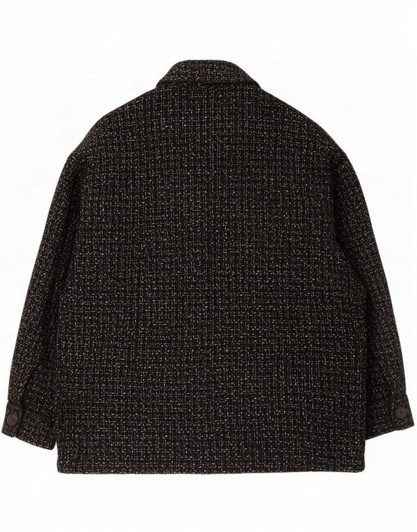 Giacca utility oversize da donna Zara UK 14 cotone medio nero a quadri