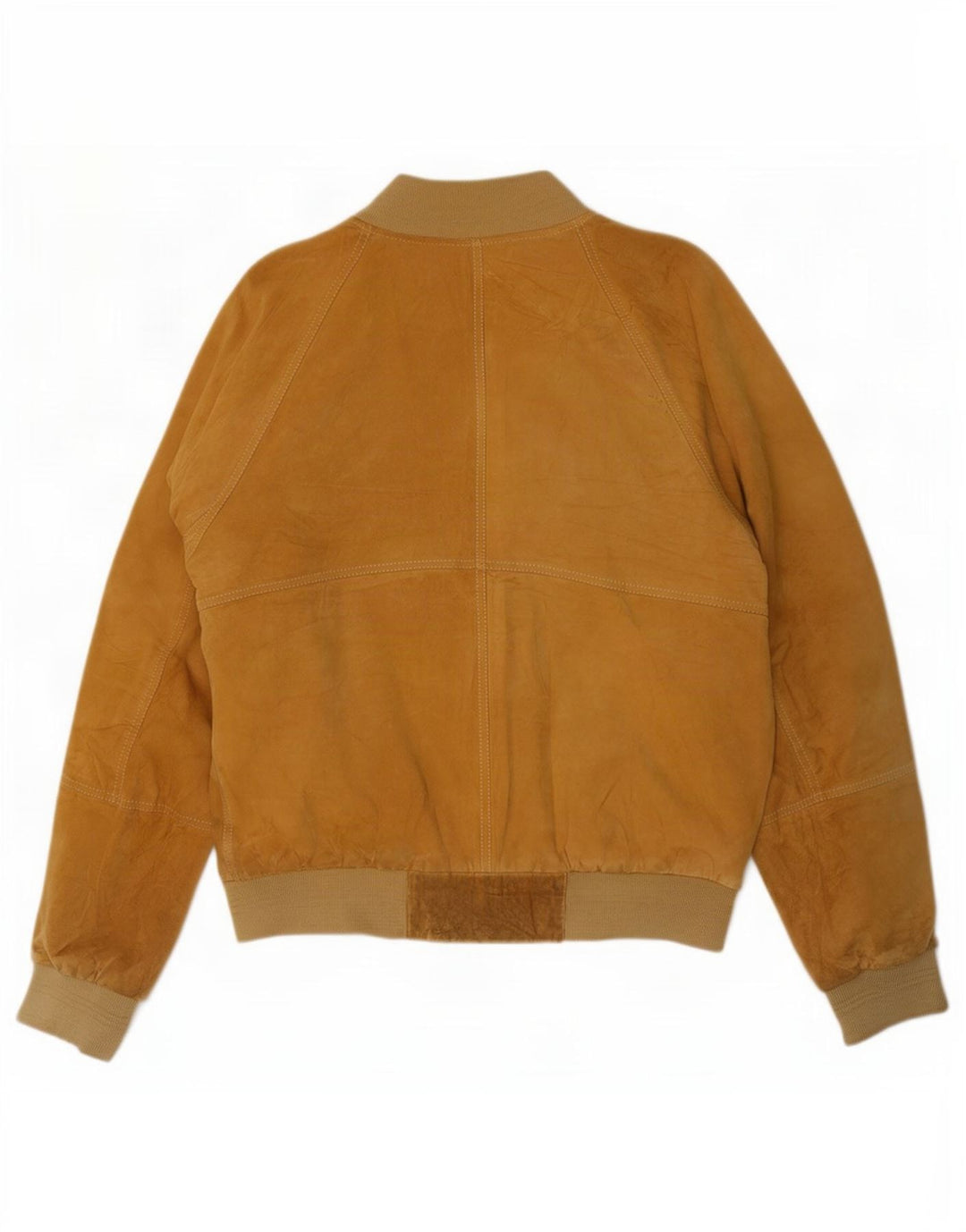Giubbotto bomber vintage in pelle scamosciata da uomo IT 50 grande beige