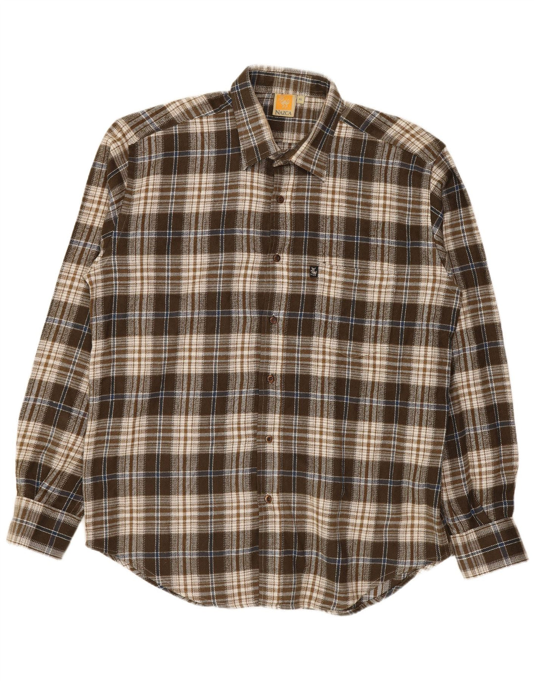 Camicia overshirt da uomo Nazca XL Acrilico a quadri marrone