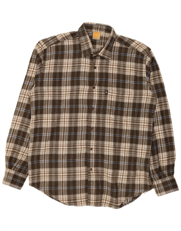 Camicia overshirt da uomo Nazca XL Acrilico a quadri marrone