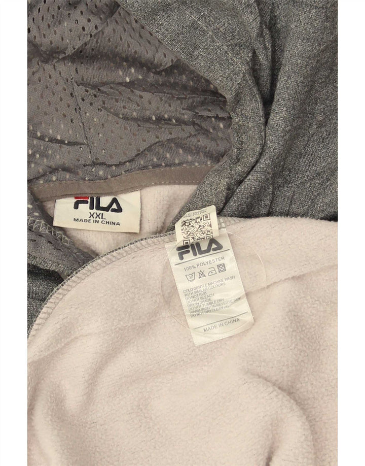 Felpa con cappuccio grafica da uomo Fila 2XL Poliestere color block grigio