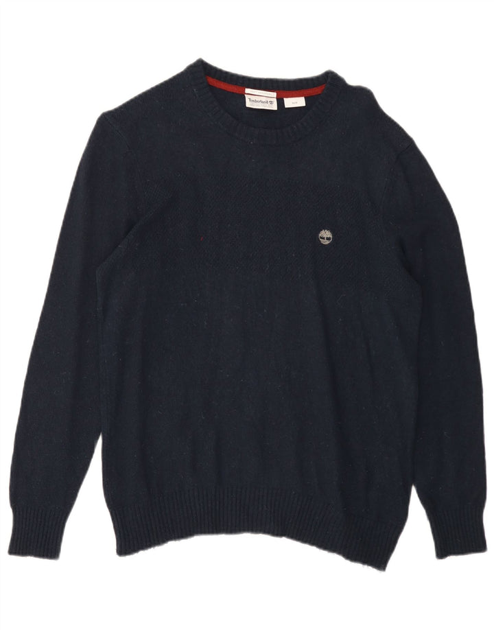 Timberland Maglione da uomo con scollo a barca in viscosa media blu navy