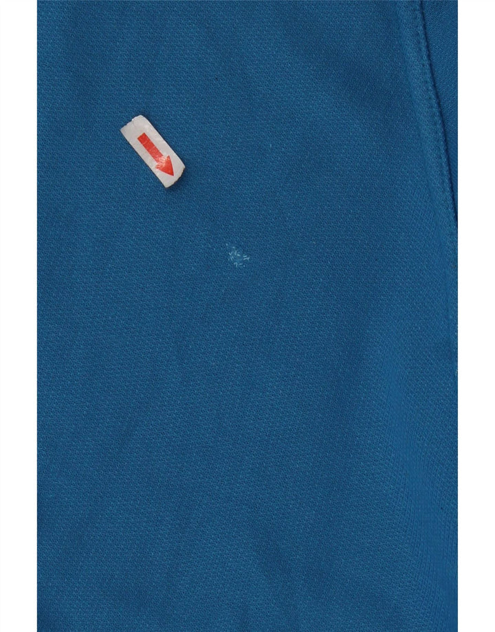 Felpa grafica da uomo vintage maglione blu medio in cotone retrò