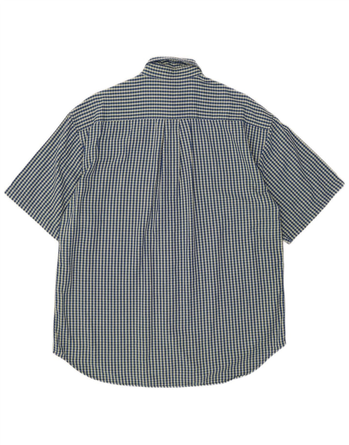 Camicia da uomo a maniche corte Dockers in cotone a quadretti blu medio
