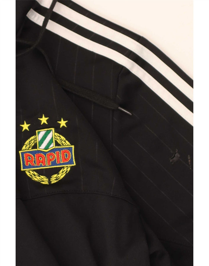 Maglione con cappuccio grafico da uomo Adidas, poliestere color block medio nero