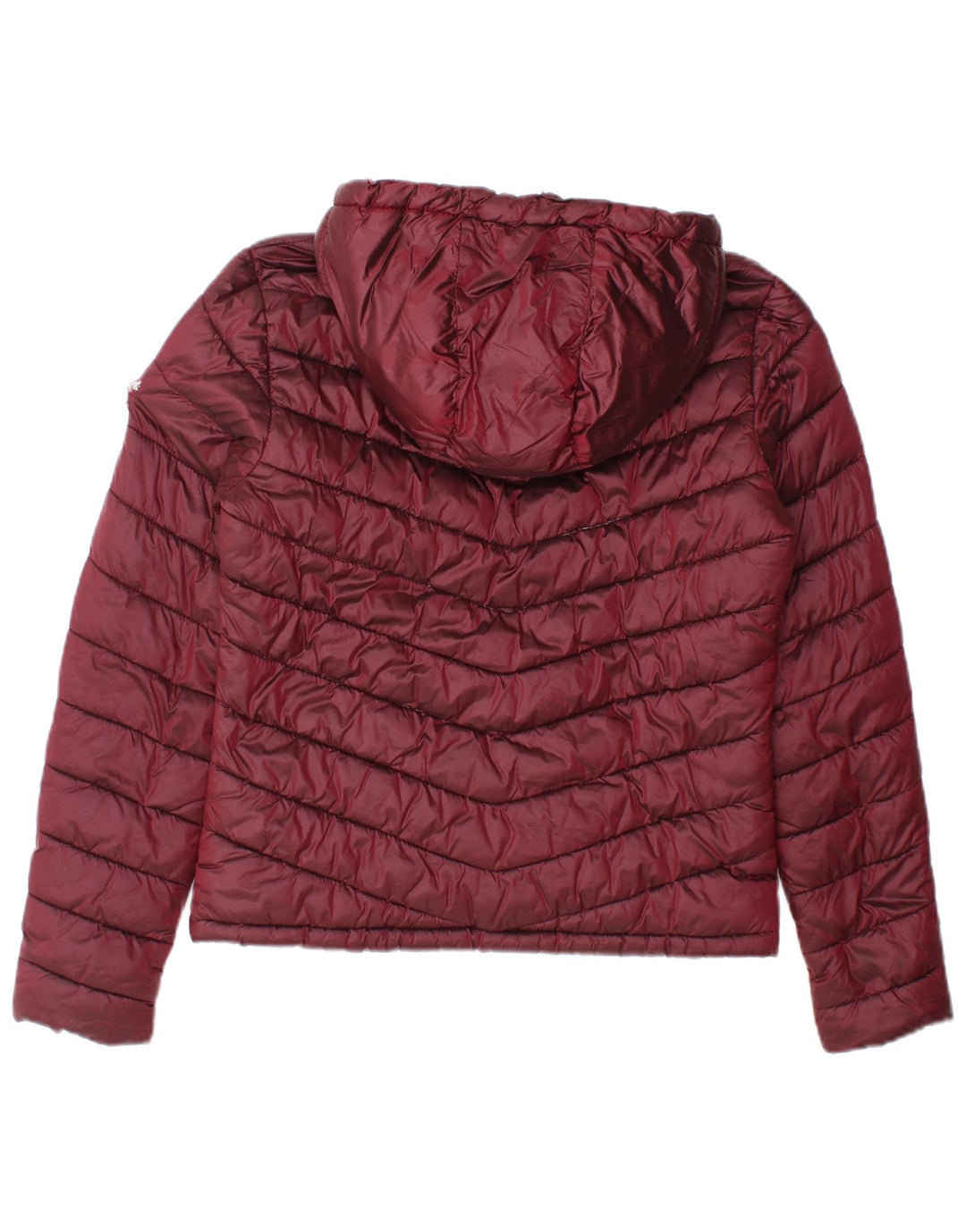 Giacca imbottita con cappuccio da donna Superdry UK 14 nylon bordeaux medio