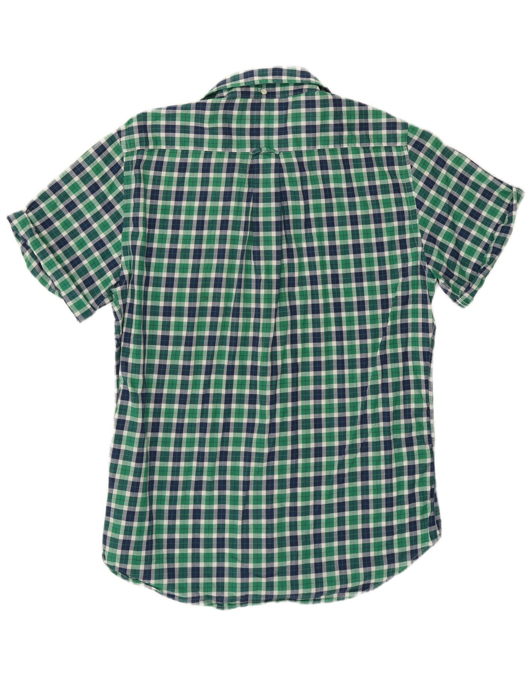 Gant Camicia Rugger da uomo a maniche corte in cotone a quadri verde medio