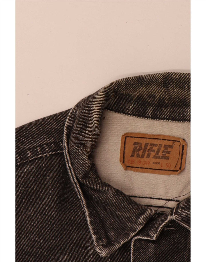 Gilet in denim da uomo Rifle IT 50 Large in cotone grigio