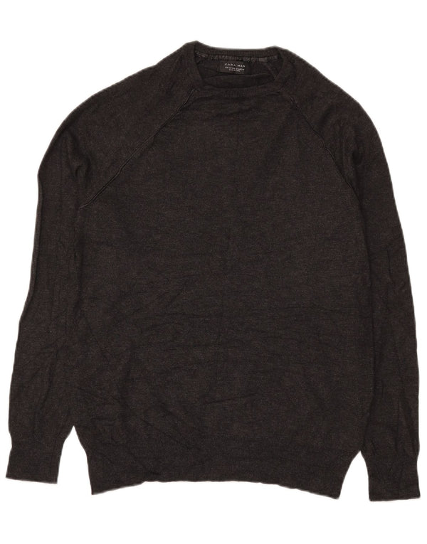 Maglione maglione girocollo da uomo Zara grigio medio