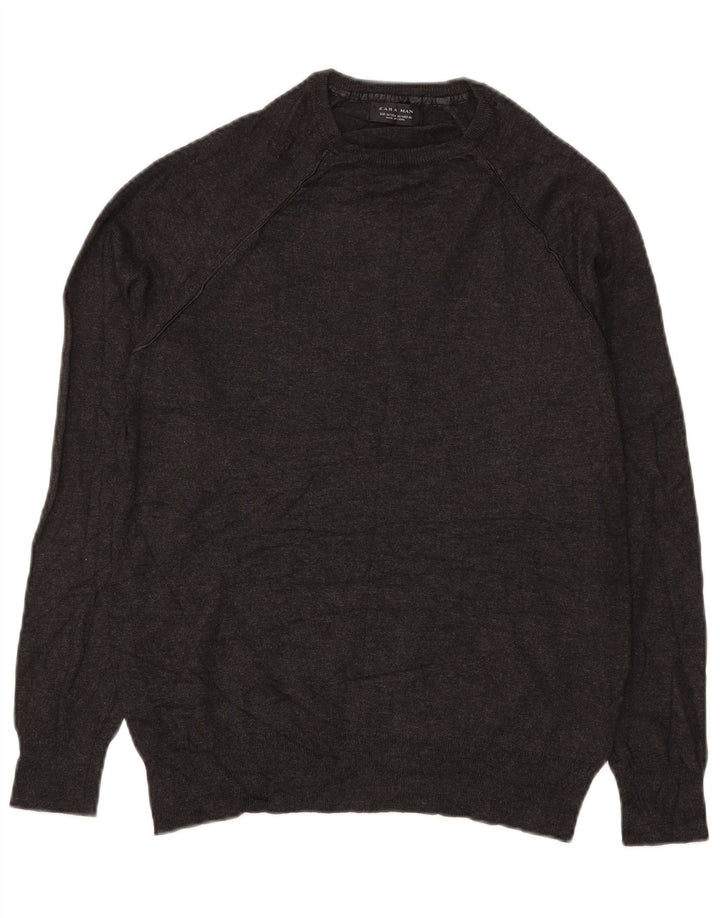 Maglione maglione girocollo da uomo Zara grigio medio