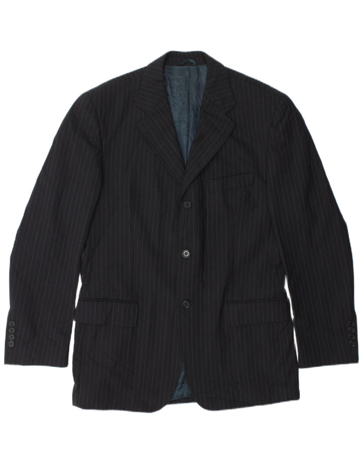 Giacca blazer da uomo a 3 bottoni BOGGI IT 50 grande lana a righe nere
