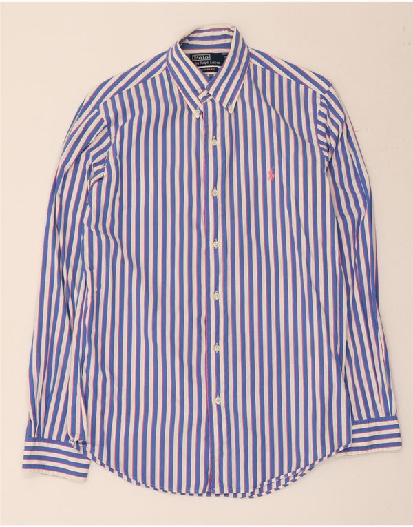 Polo Ralph Lauren Camicia da uomo su misura taglia 38 15 a righe blu medio