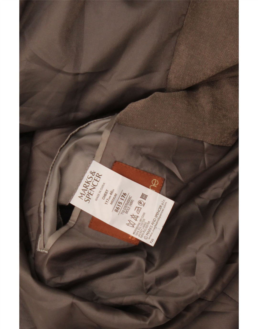 Giacca blazer a 3 bottoni Marks & Spencer da uomo UK 46 XL poliestere grigio
