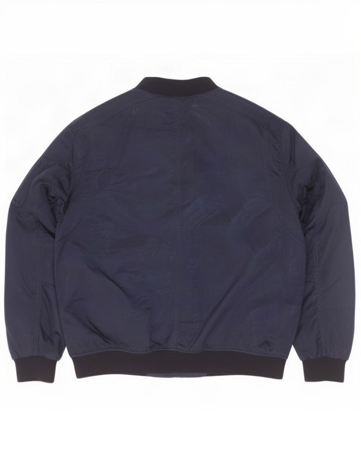 Giubbotto bomber da uomo Zara UK 44 2XL Poliestere color block blu navy