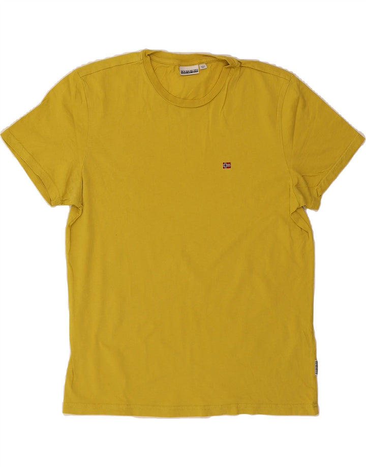 NAPAPIJRI Mens T-Shirt Top Large Yellow Cotton Vintage Napapijri and Second-Hand Napapijri from Messina Hembry 