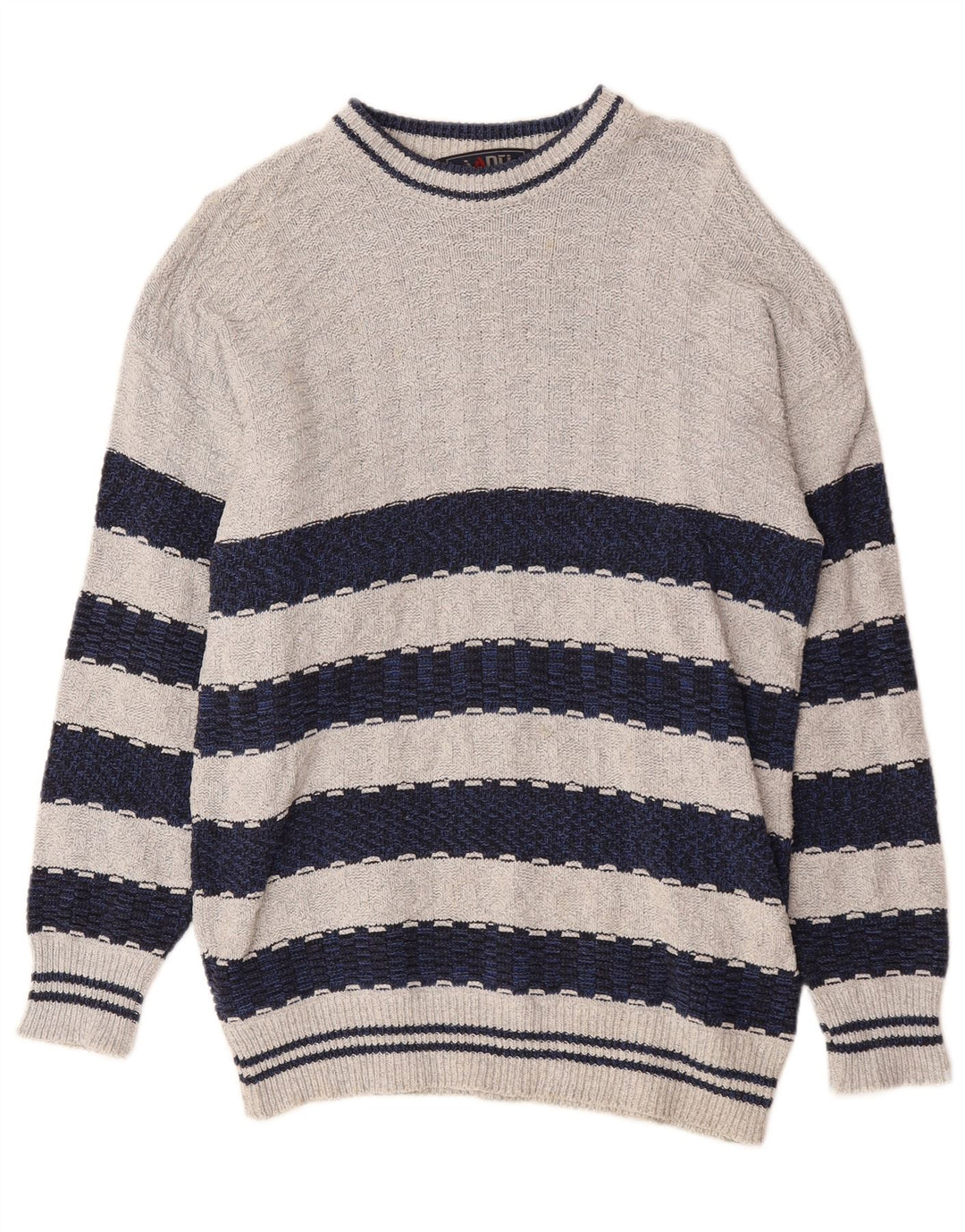 Maglione maglione girocollo da uomo vintage color grigio medio