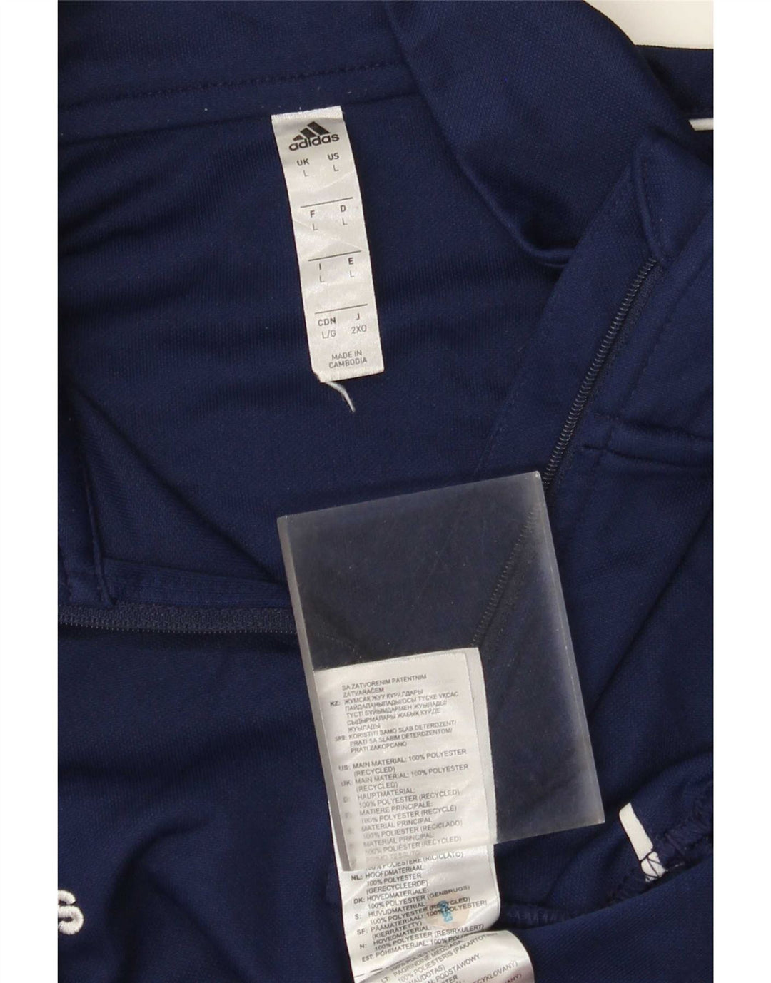 Adidas Uomo Aeroready Zip Neck Pullover Tuta Top Large Blu Navy