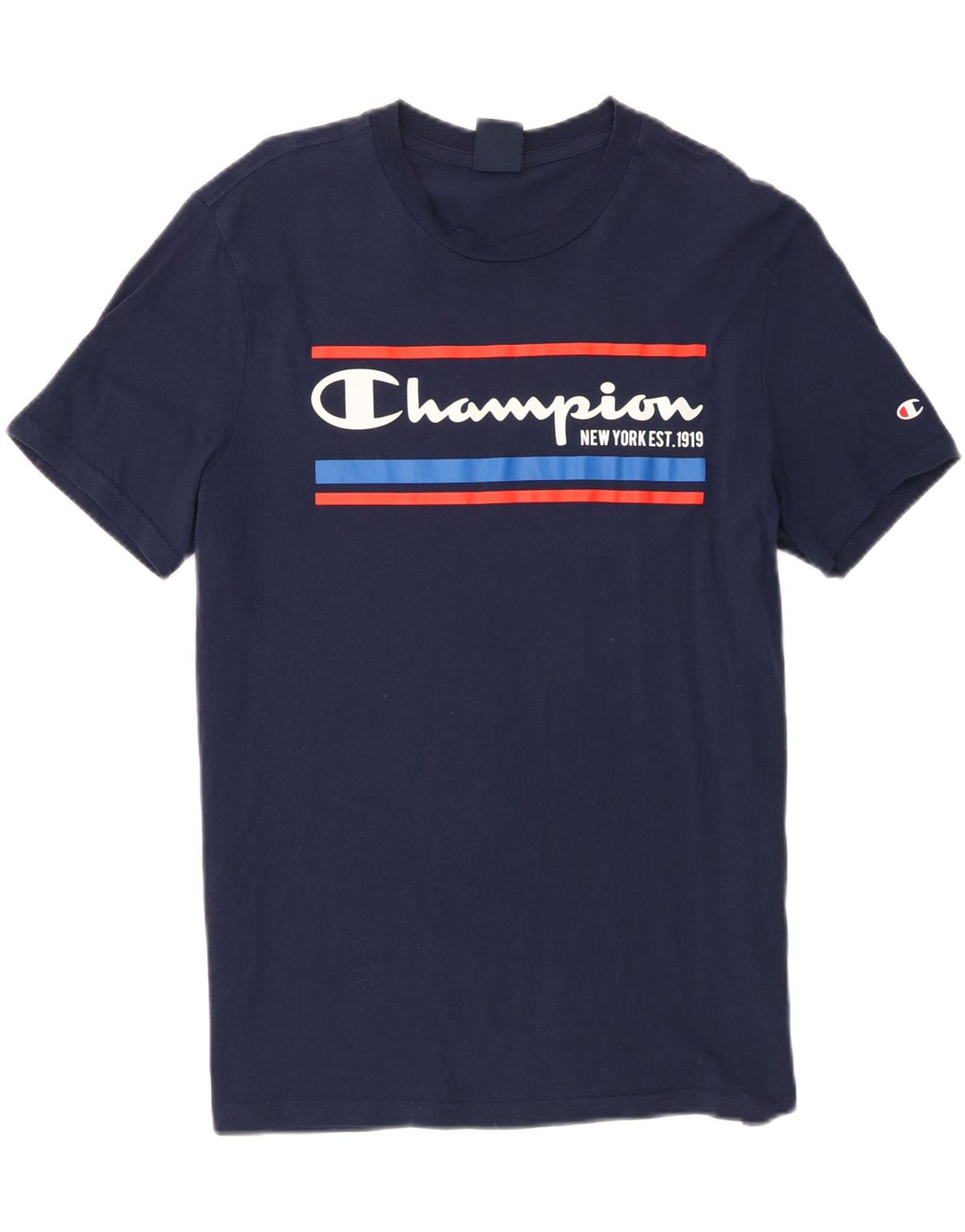 T-shirt grafica da uomo Champion Top medio blu navy