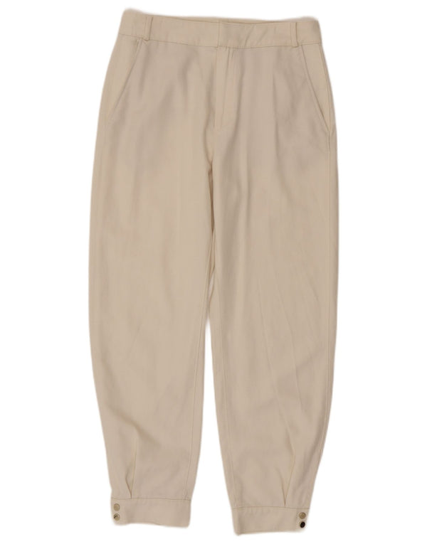 Pantaloni chino da jogging da donna Massimo Dutti EU 38 Small W28 L27 Bianco