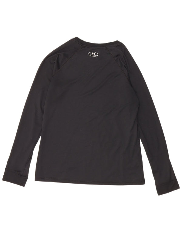 UNDER ARMOUR Womens Heat Gear Top Long Sleeve UK 14 Medium Black