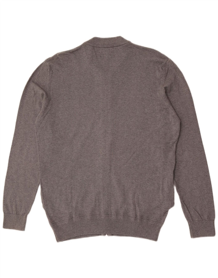 Maglione cardigan da uomo Zara XL in cotone grigio