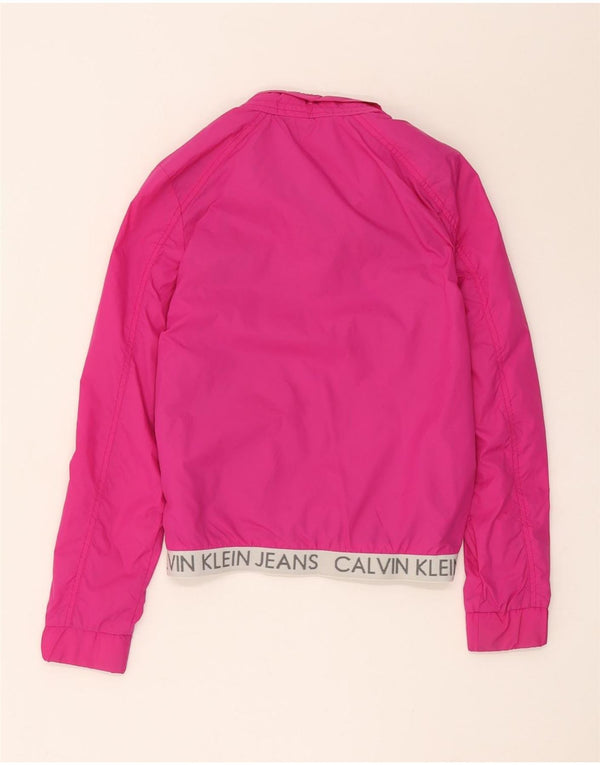 Giubbotto bomber grafico per ragazze Calvin Klein Jeans 13-14 anni in nylon rosa