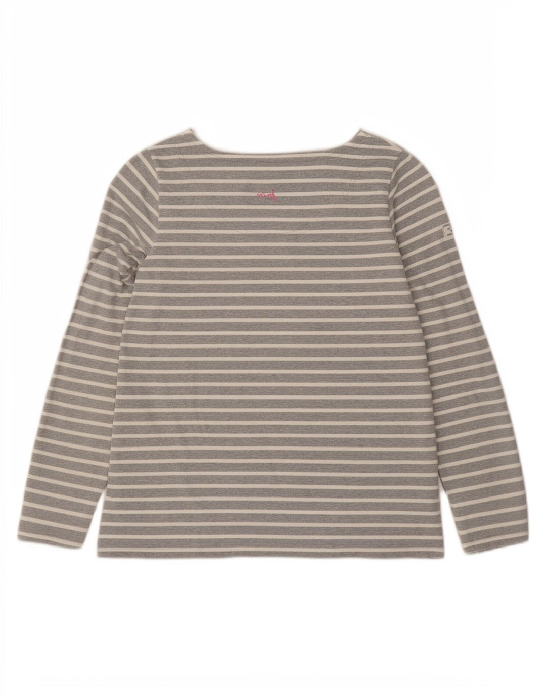 Joules Top da donna a maniche lunghe UK 12 Cotone a righe grigio medio