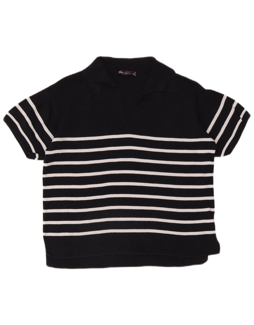 Maglione maglione collo alto da donna Marks & Spencer UK 14 blu navy medio