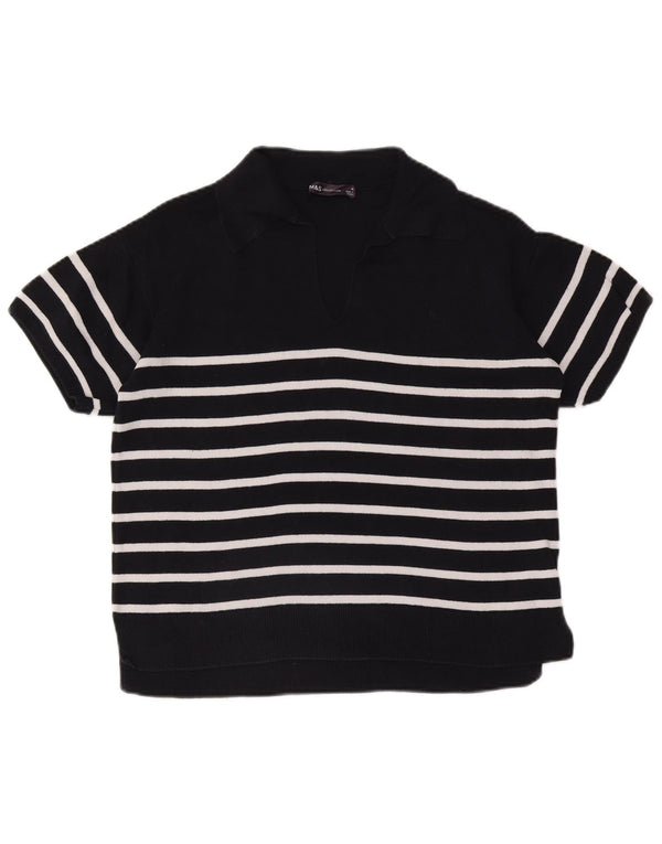Maglione maglione collo alto da donna Marks & Spencer UK 14 blu navy medio