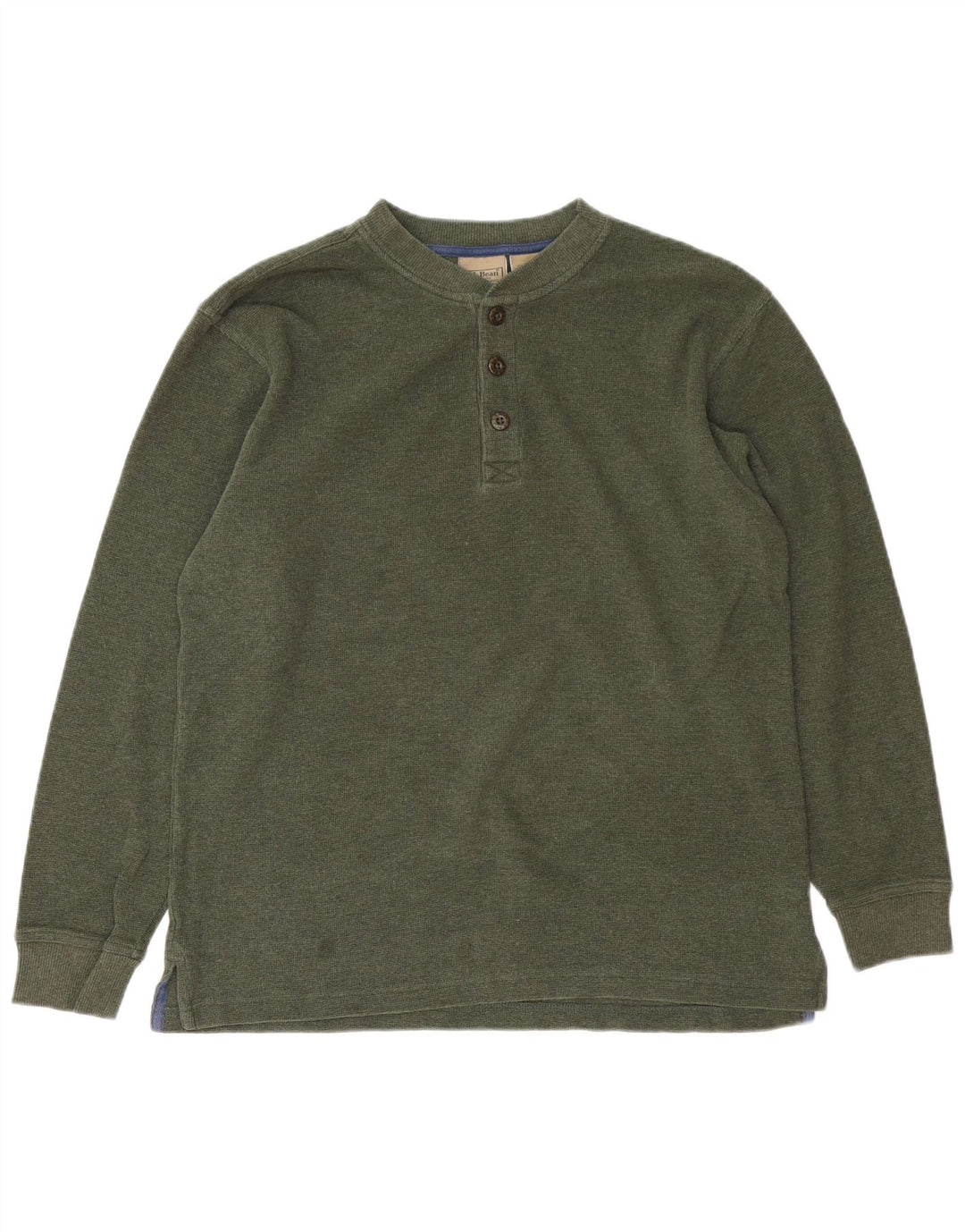 L.L.BEAN Top da uomo a maniche lunghe in cotone verde medio