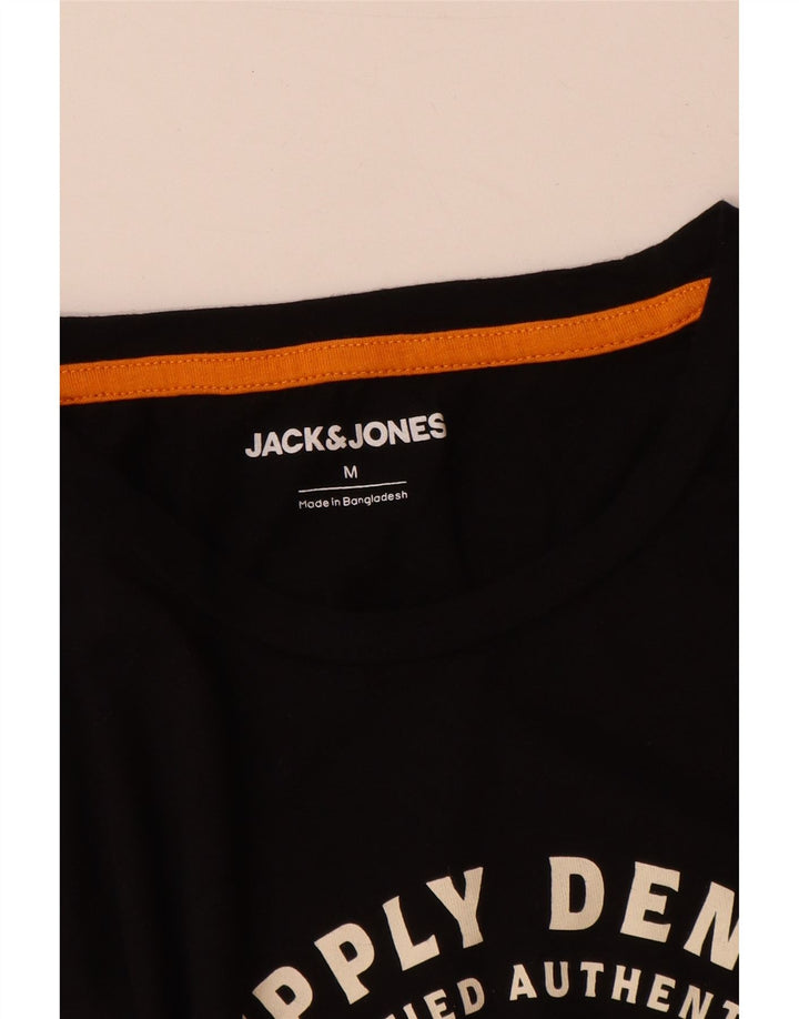 T-shirt grafica da uomo Jack & Jones Top in cotone nero medio