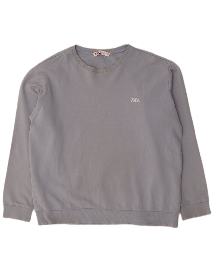 Felpa Zara Uomo Maglione XL Blu Cotone